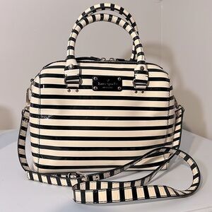 Kate Spade Wellesley Patent Leather Stripe Handbag Crossbody Purse